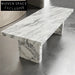 WISEMAX Modern Luxury Natural Marble Dining Table with Rectangle Frame