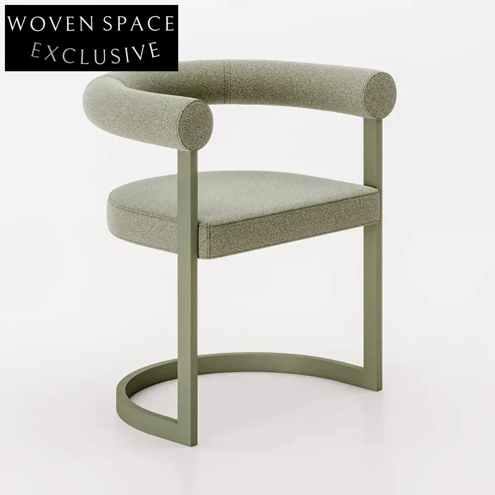 WISEMAX Modern Stainless Steel Upholstered Fabric Dining Armchair for Cafes