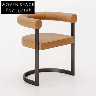 WISEMAX Modern Stainless Steel Upholstered Fabric Dining Armchair for Cafes