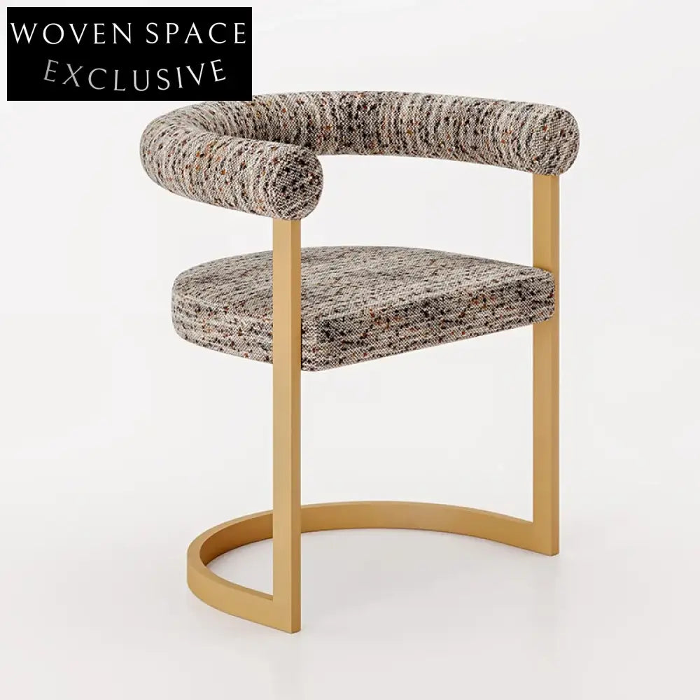 WISEMAX Modern Stainless Steel Upholstered Fabric Dining Armchair for Cafes