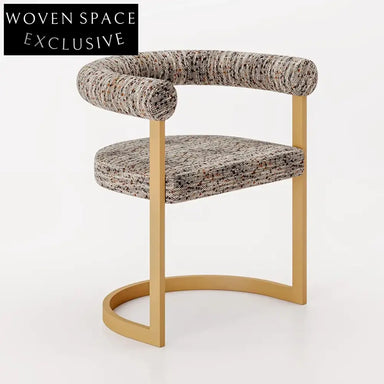 WISEMAX Modern Stainless Steel Upholstered Fabric Dining Armchair for Cafes