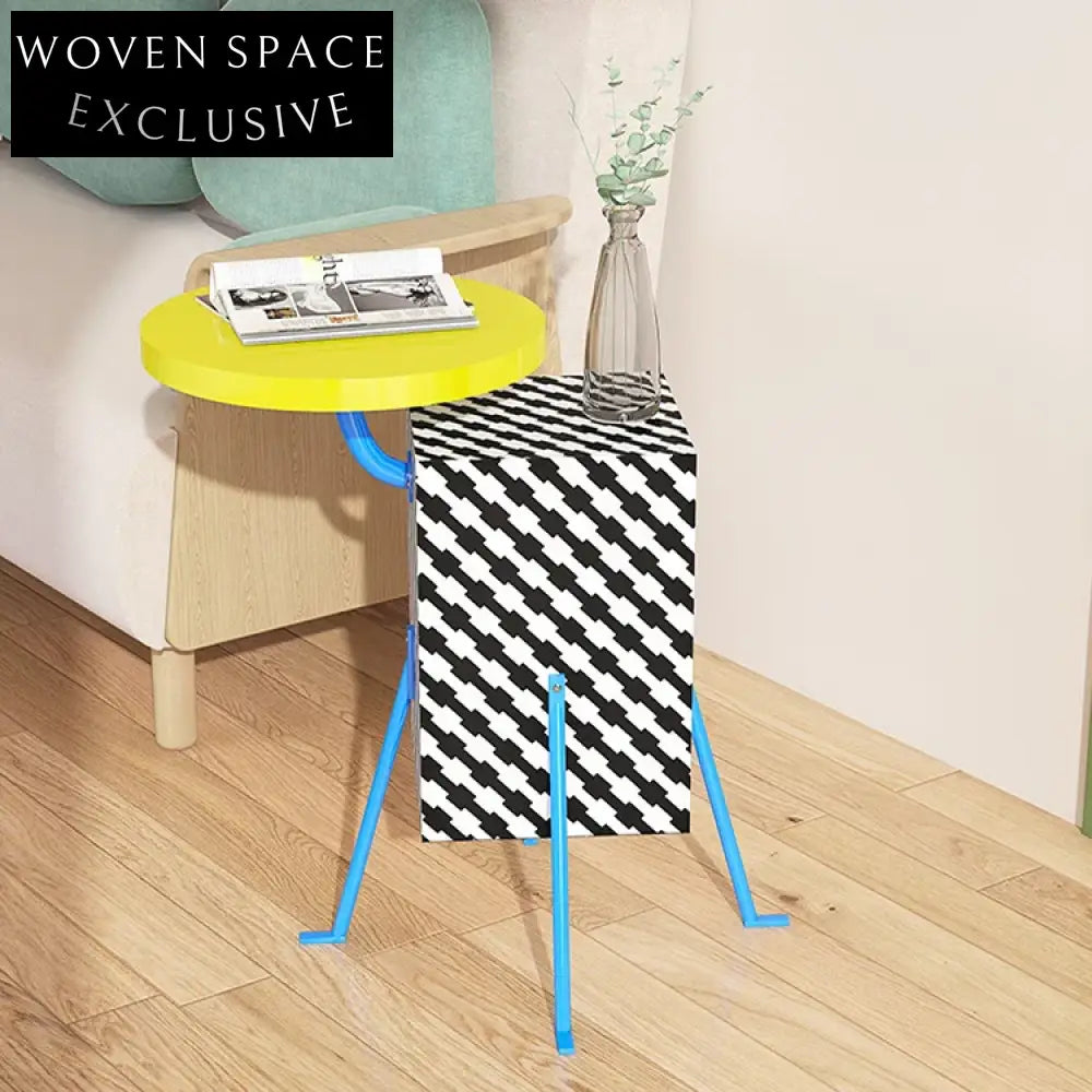 Yellow Plywood Modern Tea Coffee Table with Durable Metal Base