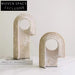 Yellow Travertine Irregular Wabi-sabi Abstract Stone Art Sculpture Ornament Set