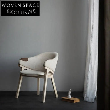 Zella Solid Oak Armrest Dining Room Chair Flax color / In stock