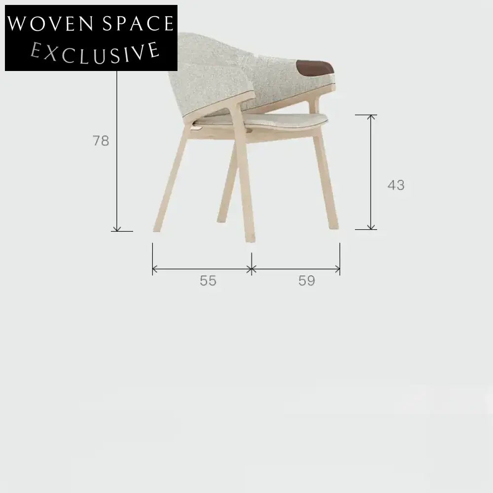 Zella Solid Oak Armrest Dining Room Chair Flax color / In stock