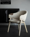 Zella Solid Oak Armrest Dining Room Chair Flax color / In stock
