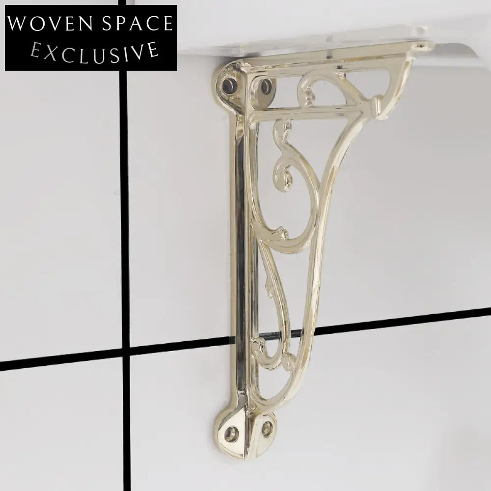 Zenobia Wall-Mounted Wash Basin with Gold Bracket Single gold