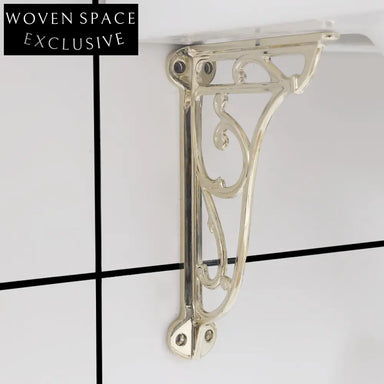 Zenobia Wall-Mounted Wash Basin with Gold Bracket Single gold