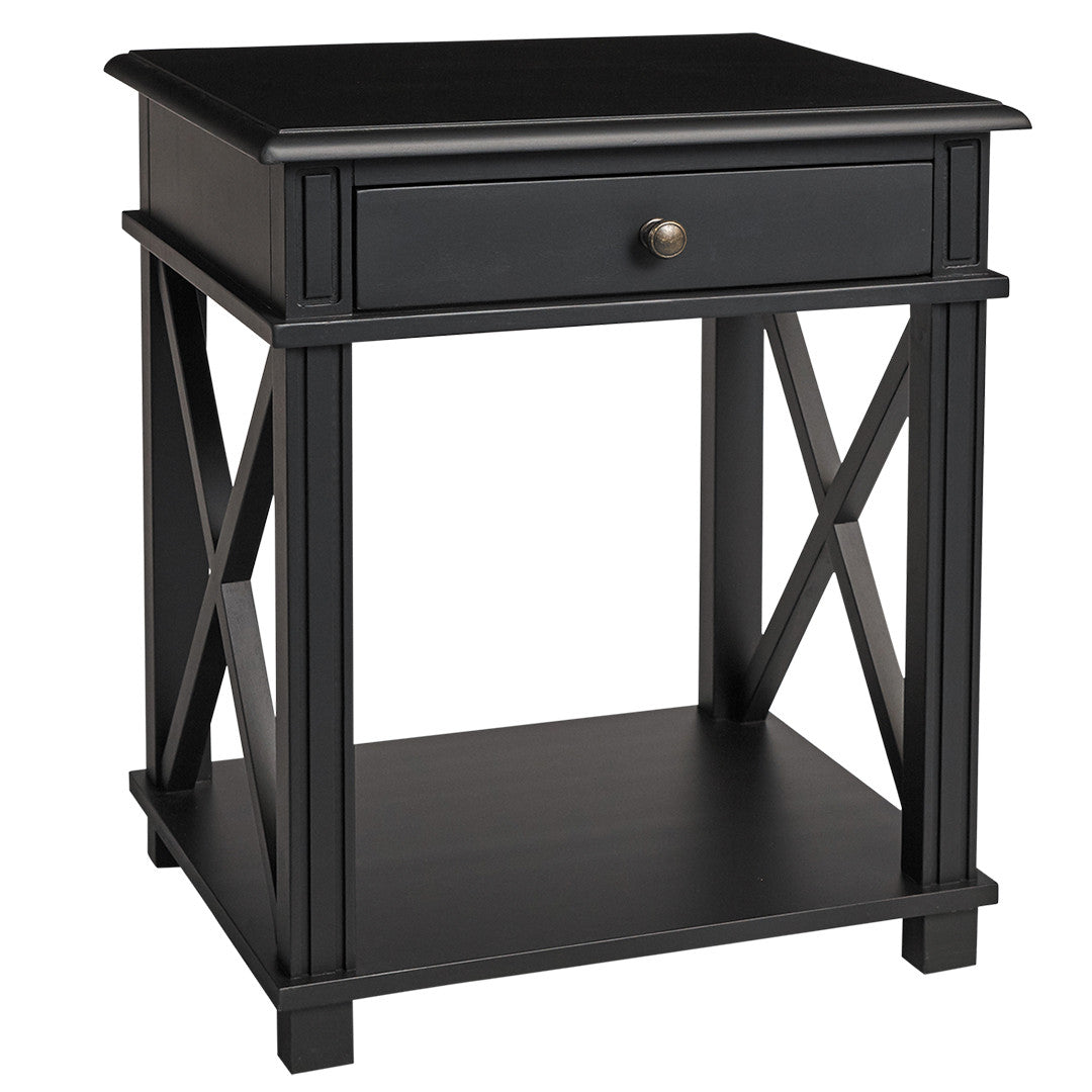 Manto Bedside Table Ash Black