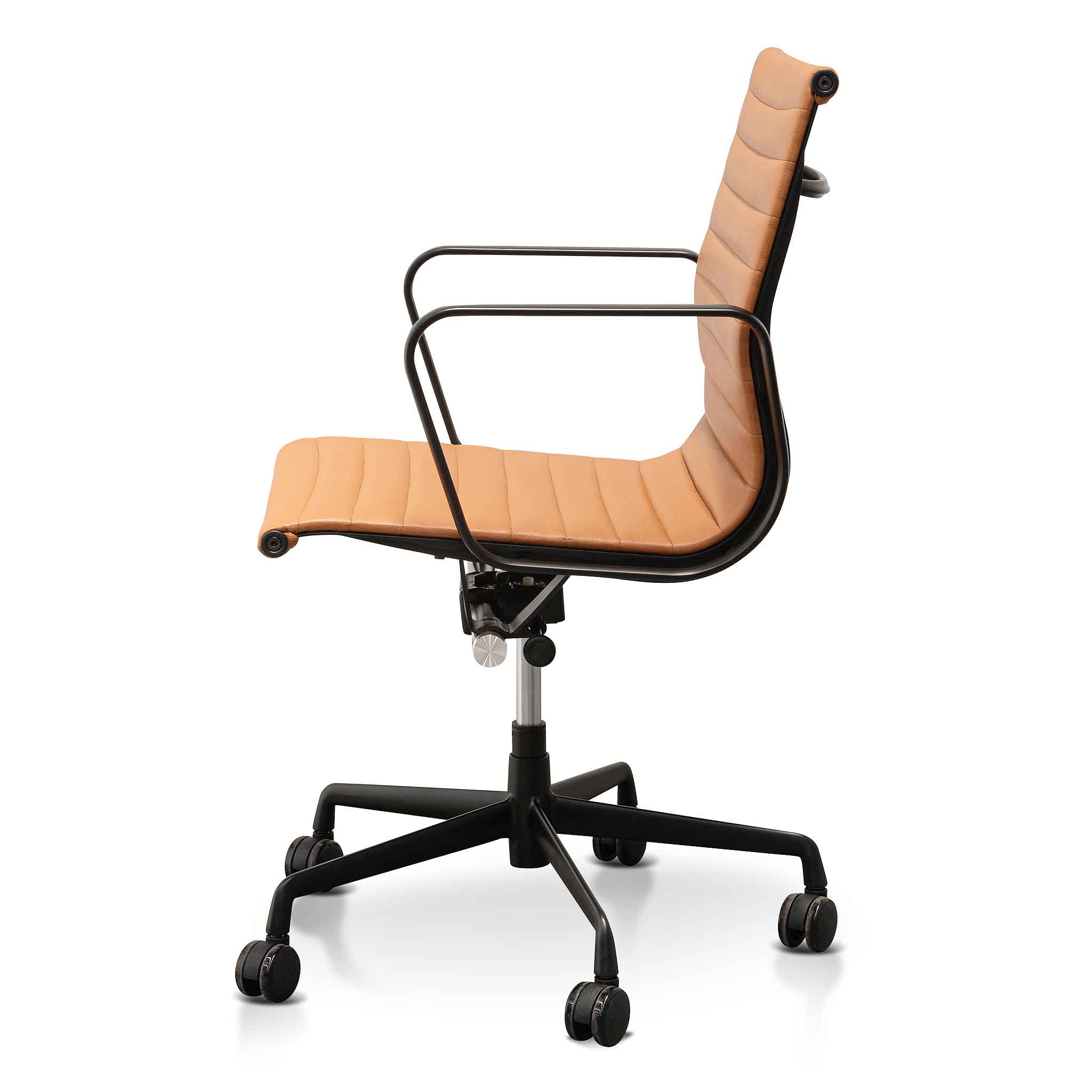 Floyd Low Back Office Chair - Saddle Tan in Black Frame