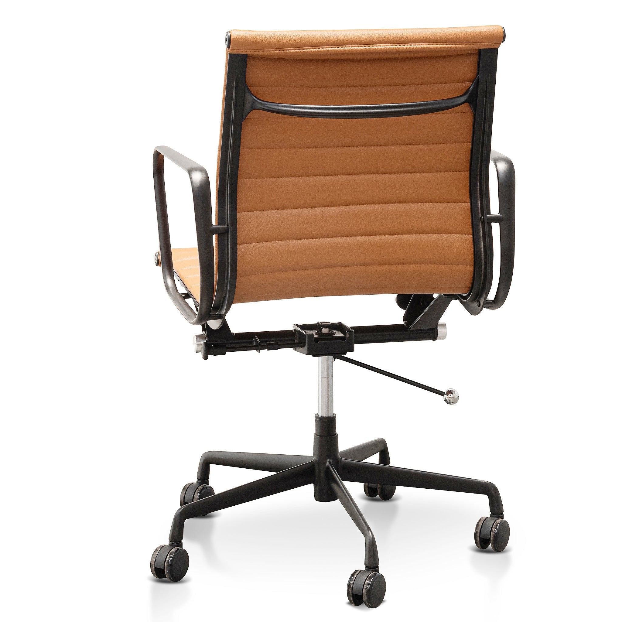 Floyd Low Back Office Chair - Saddle Tan in Black Frame