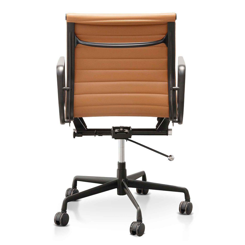 Floyd Low Back Office Chair - Saddle Tan in Black Frame