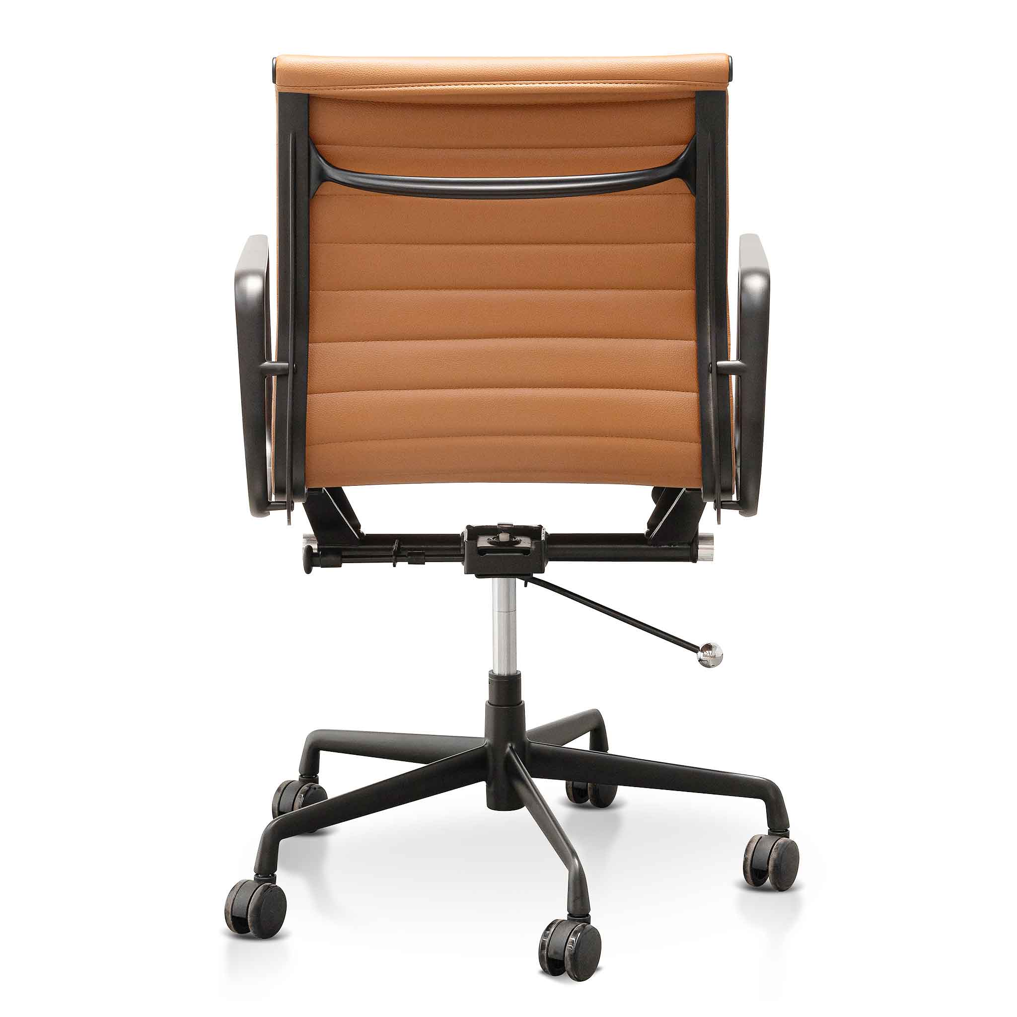 Floyd Low Back Office Chair - Saddle Tan in Black Frame