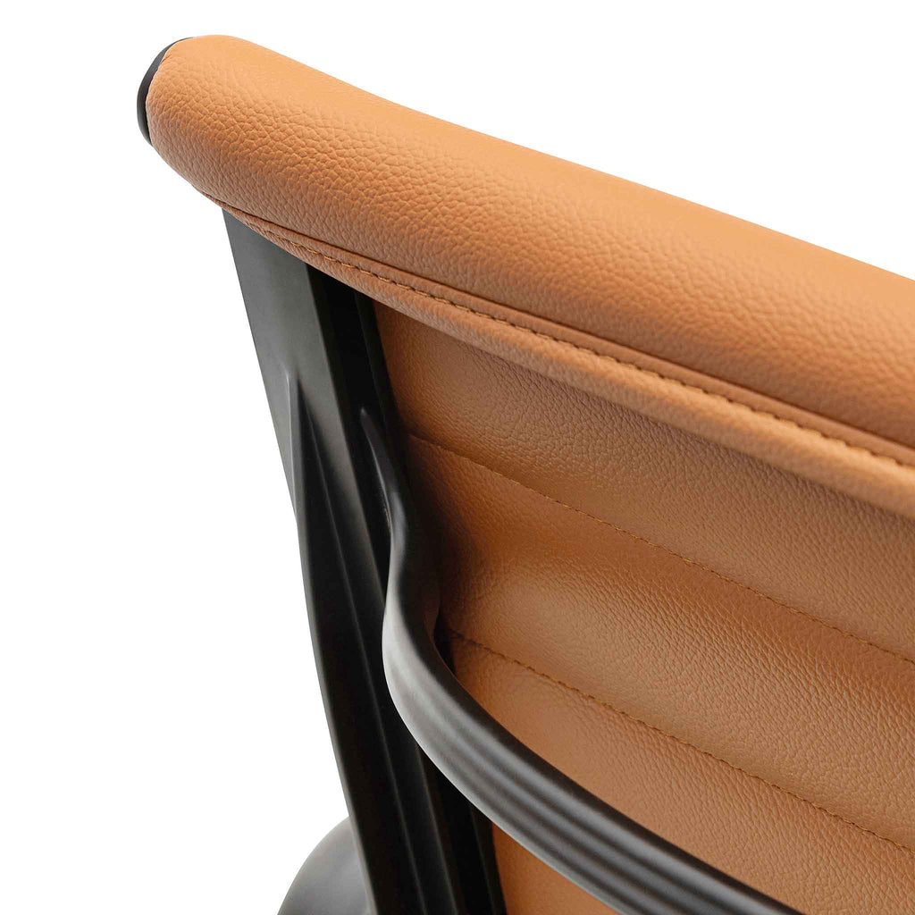 Floyd Low Back Office Chair - Saddle Tan in Black Frame