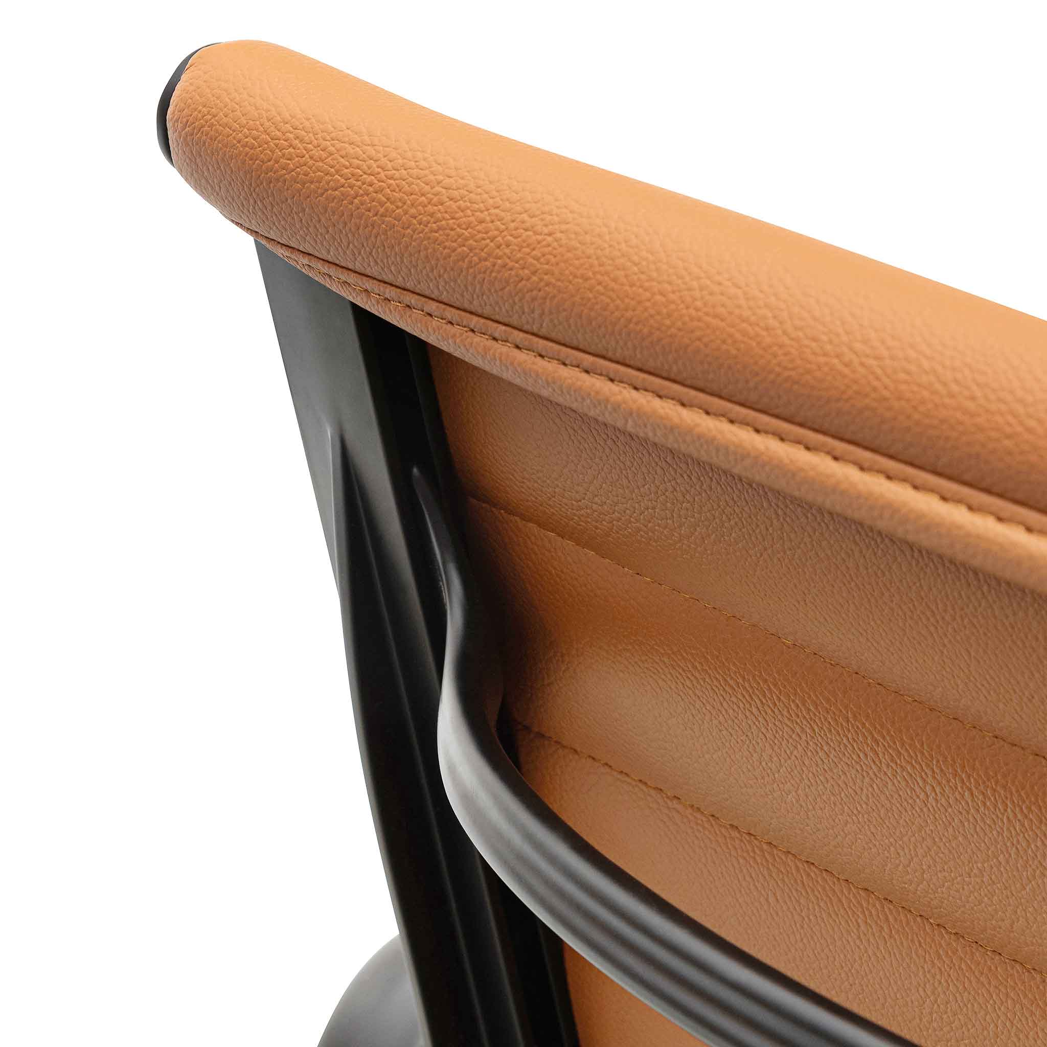 Floyd Low Back Office Chair - Saddle Tan in Black Frame
