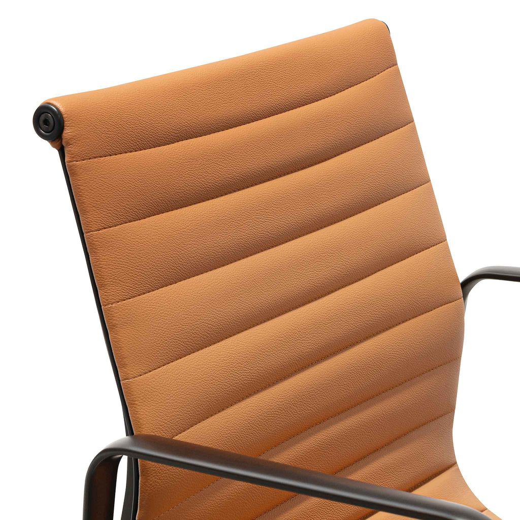 Floyd Low Back Office Chair - Saddle Tan in Black Frame