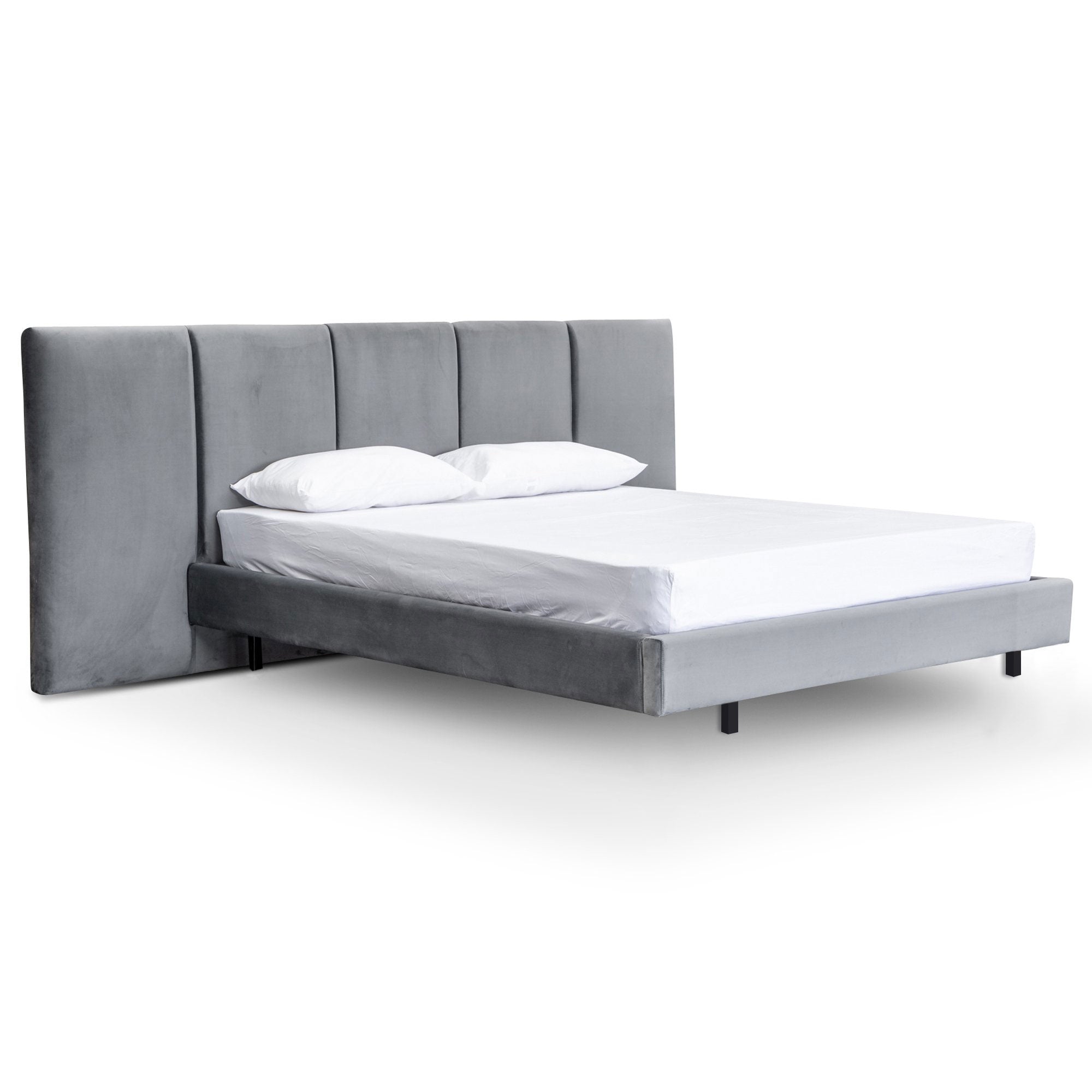 Relyon Charcoal Velvet King Bed Frame