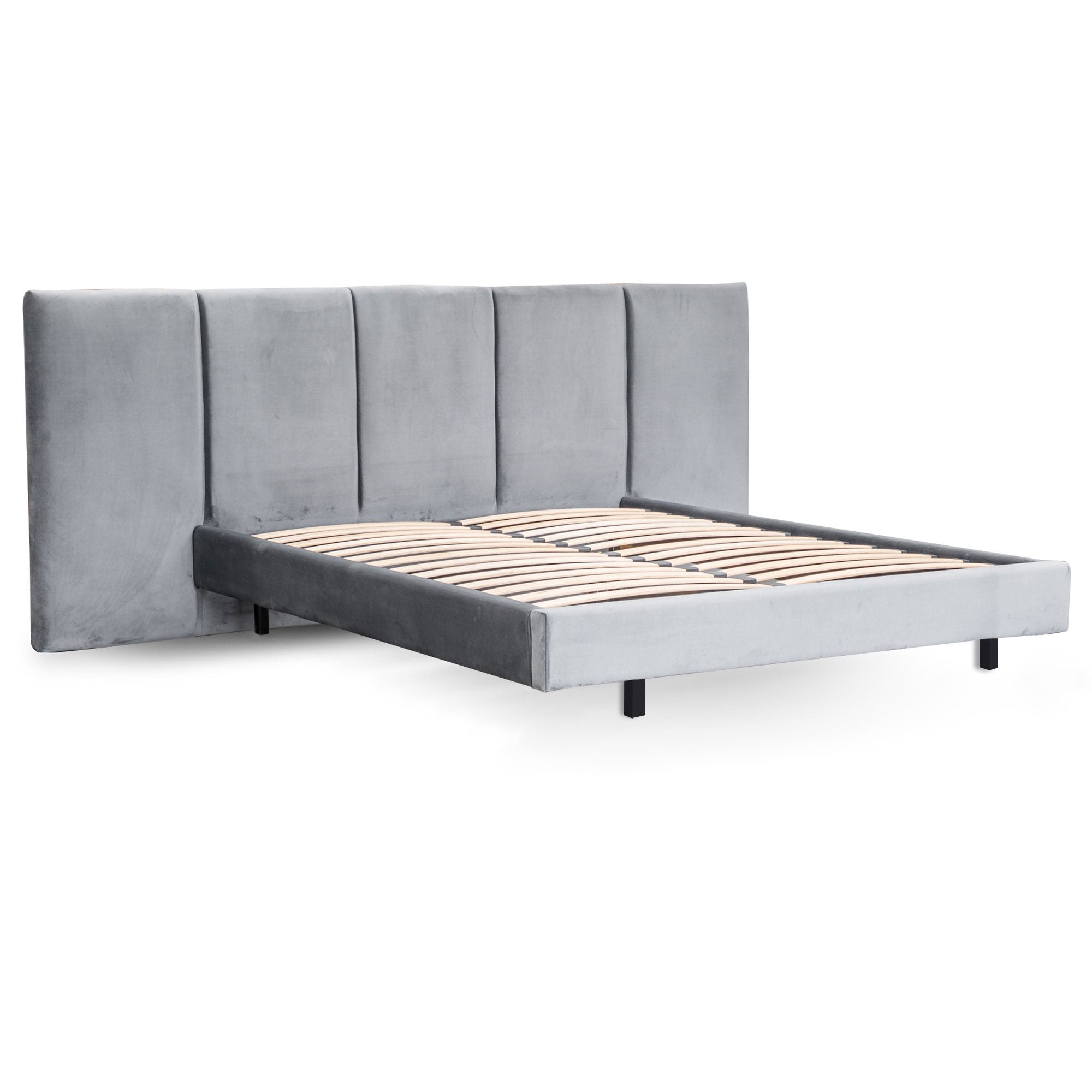 Relyon Charcoal Velvet King Bed Frame