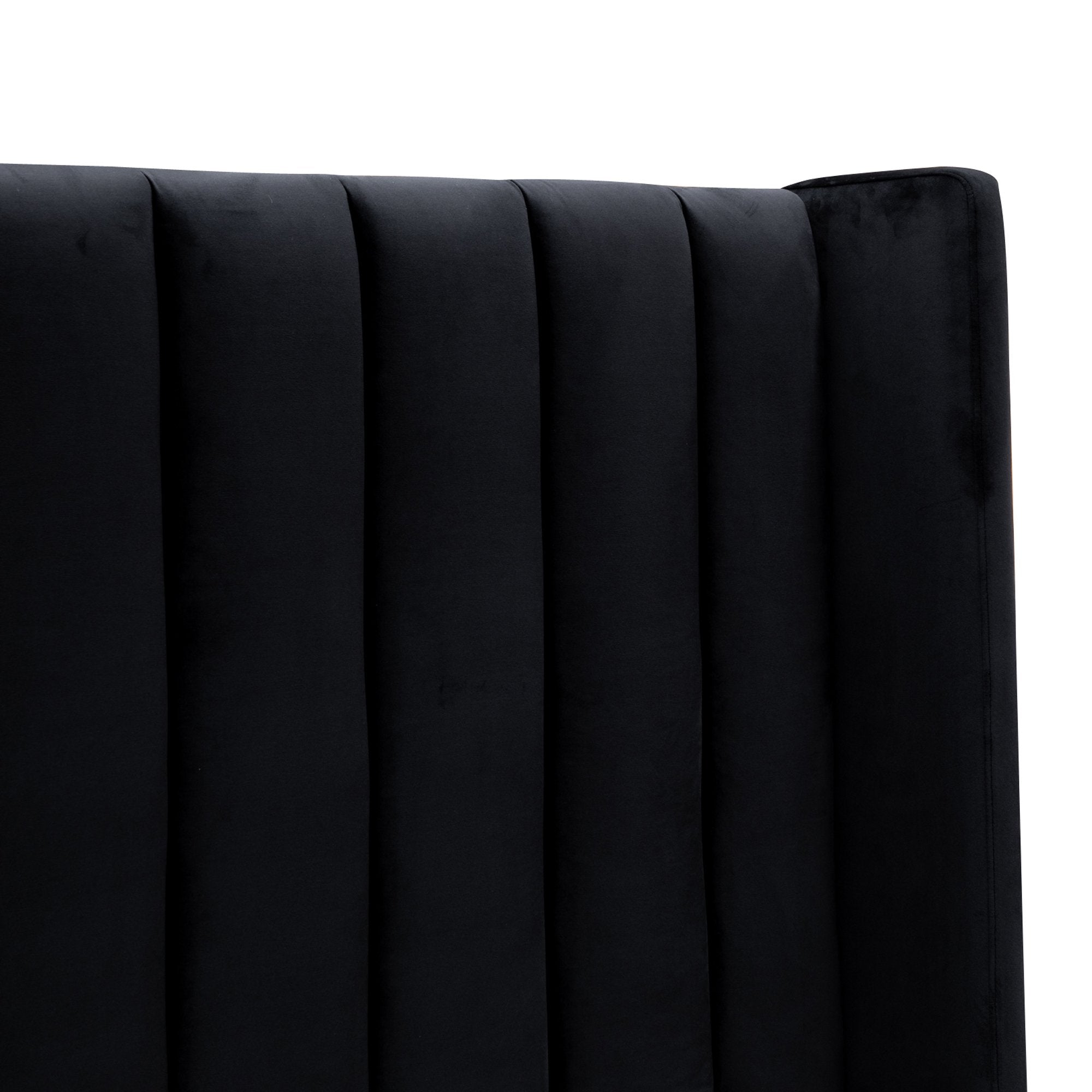 Hillsdale Black Velvet King Bed Frame