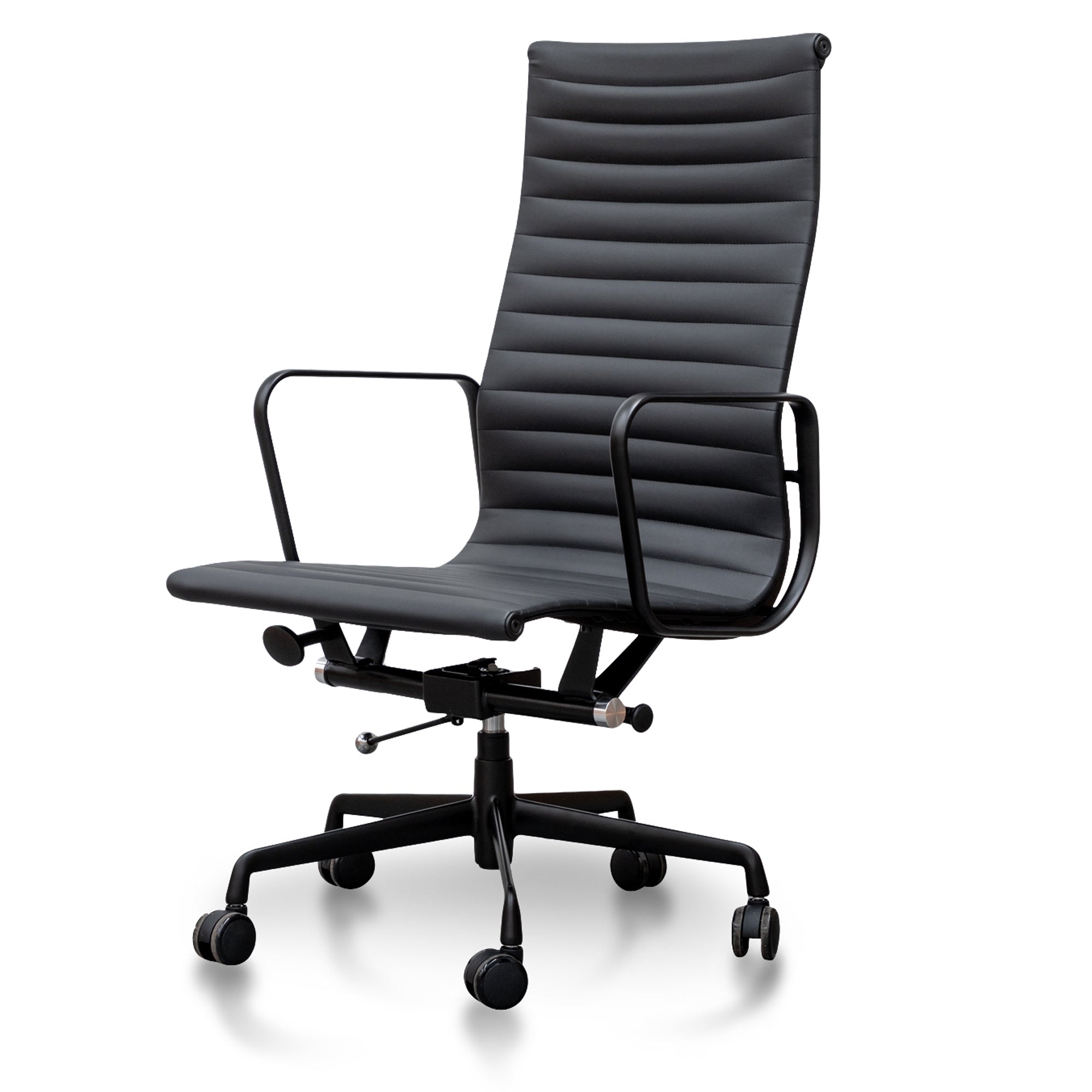 Statesman Executive Leather Office Chair - Full Black