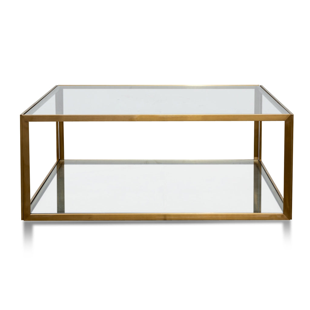CCF2878-KS - 1M Glass Coffee Table - Gold Base