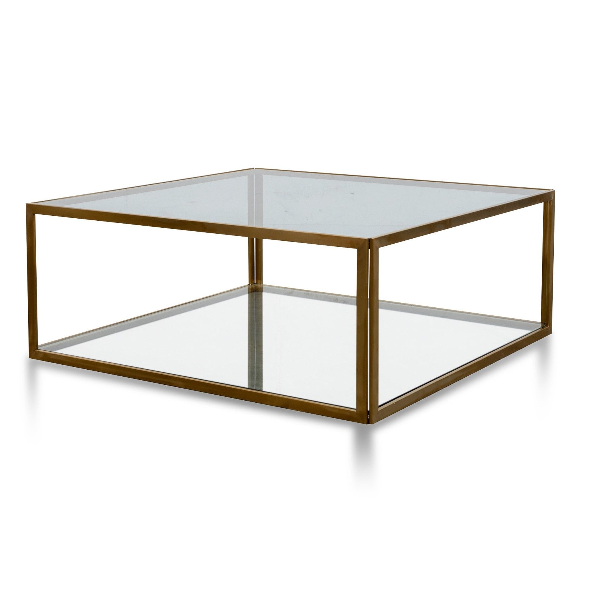 CCF2878-KS - 1M Glass Coffee Table - Gold Base