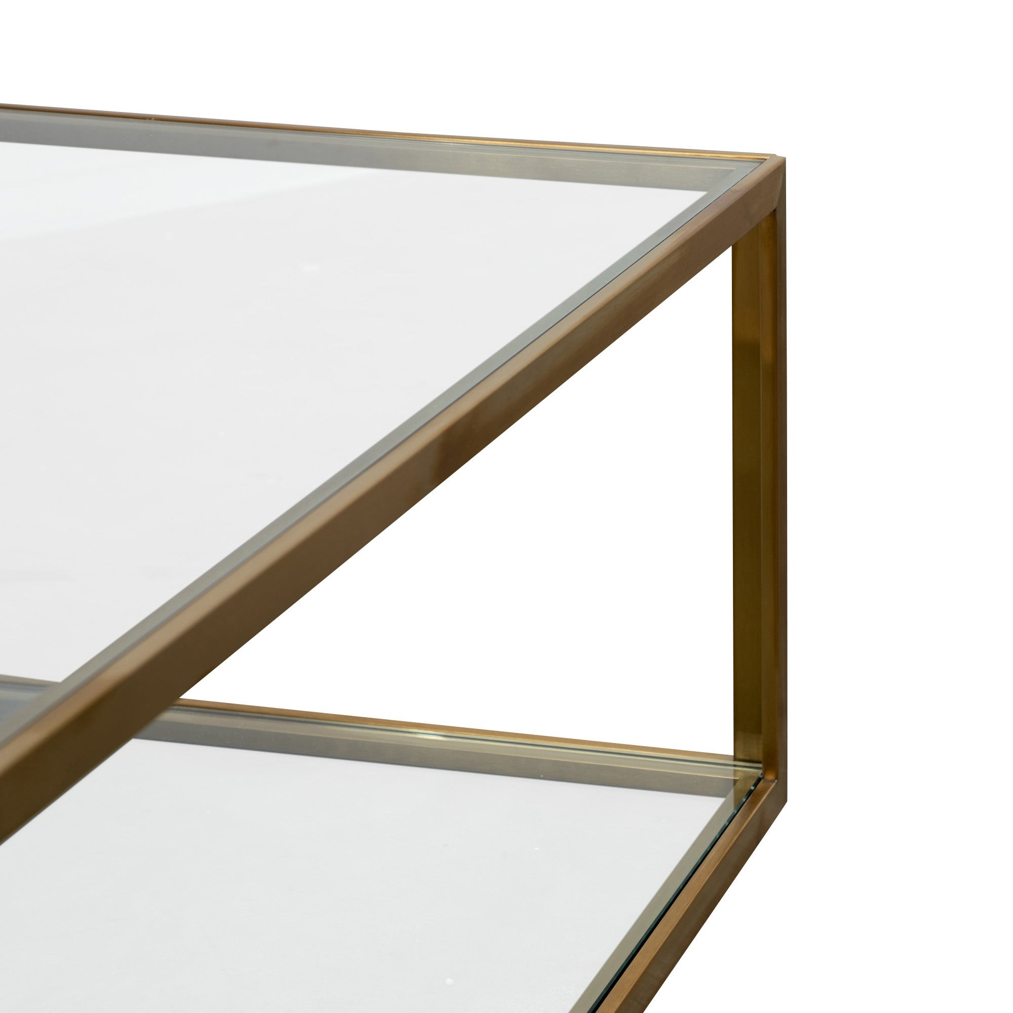 CCF2878-KS - 1M Glass Coffee Table - Gold Base
