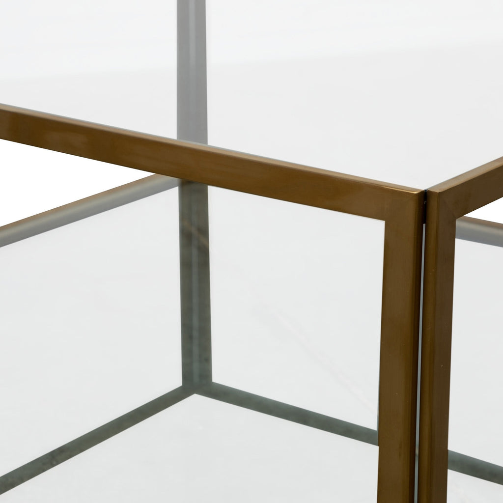 CCF2878-KS - 1M Glass Coffee Table - Gold Base