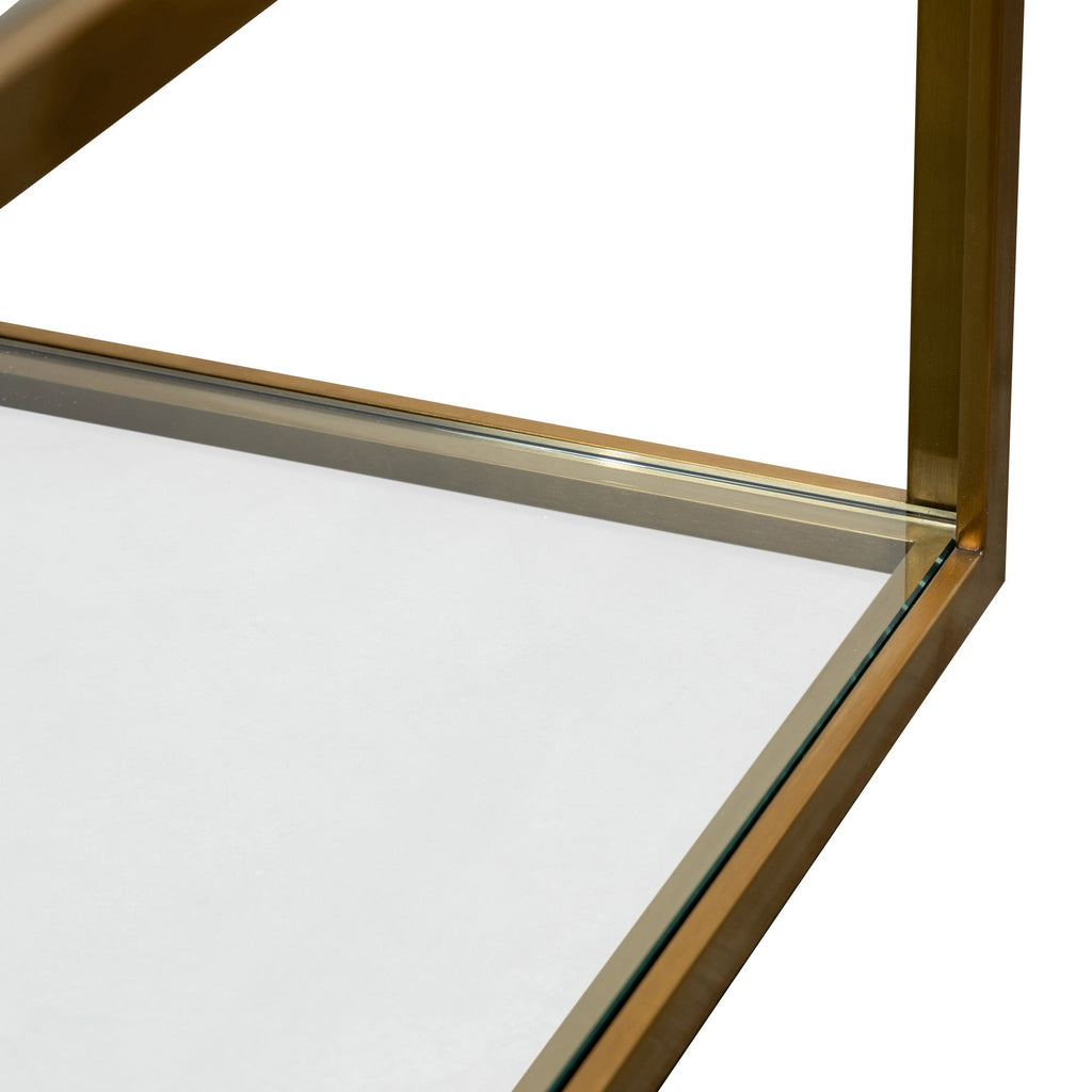 CCF2878-KS - 1M Glass Coffee Table - Gold Base