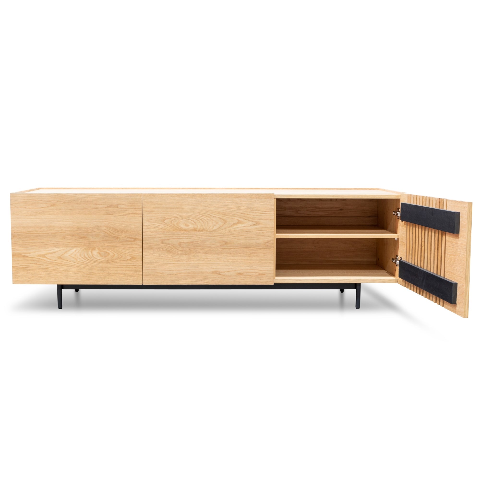 Cindy Entertainment TV Unit - Natural with Black Legs