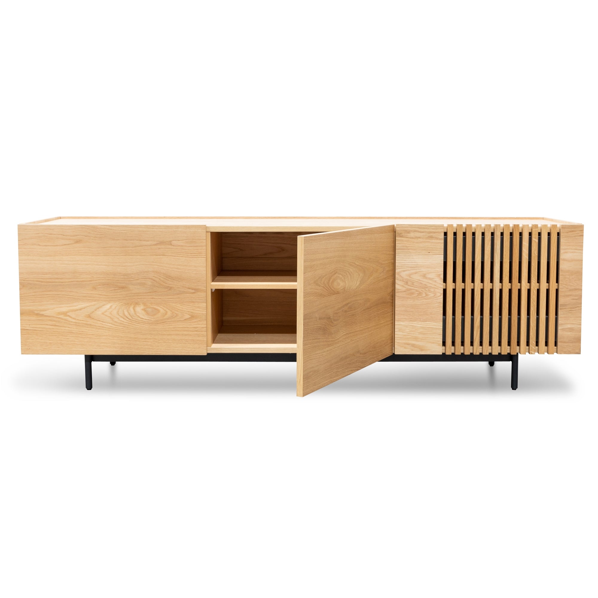 Cindy Entertainment TV Unit - Natural with Black Legs