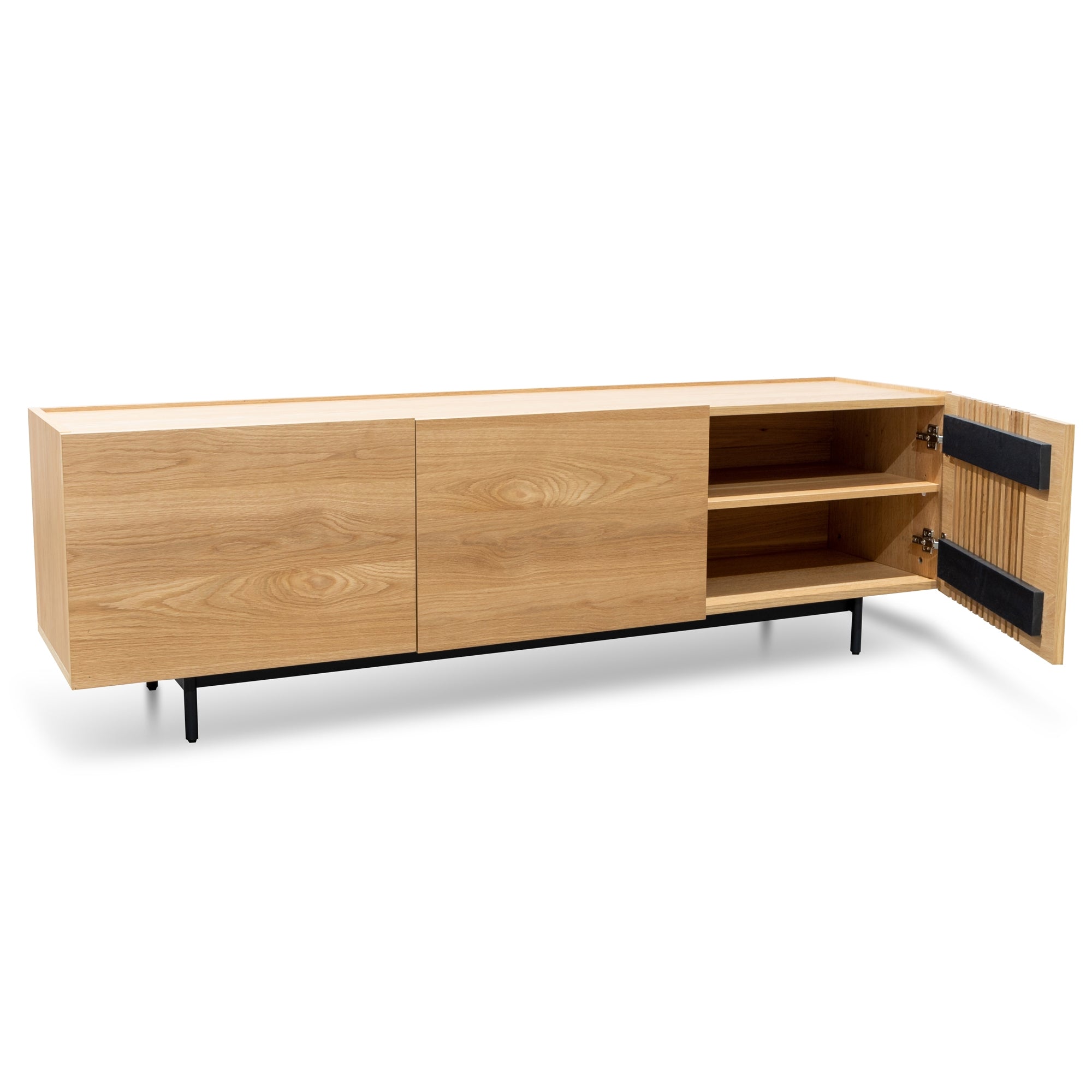 Cindy Entertainment TV Unit - Natural with Black Legs