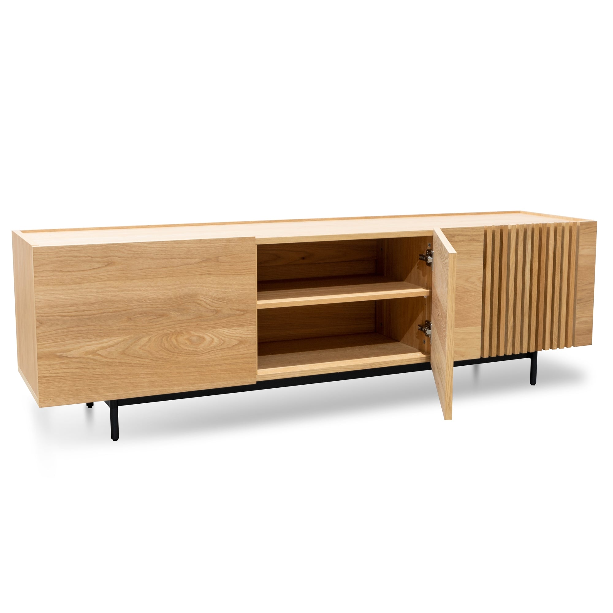 Cindy Entertainment TV Unit - Natural with Black Legs