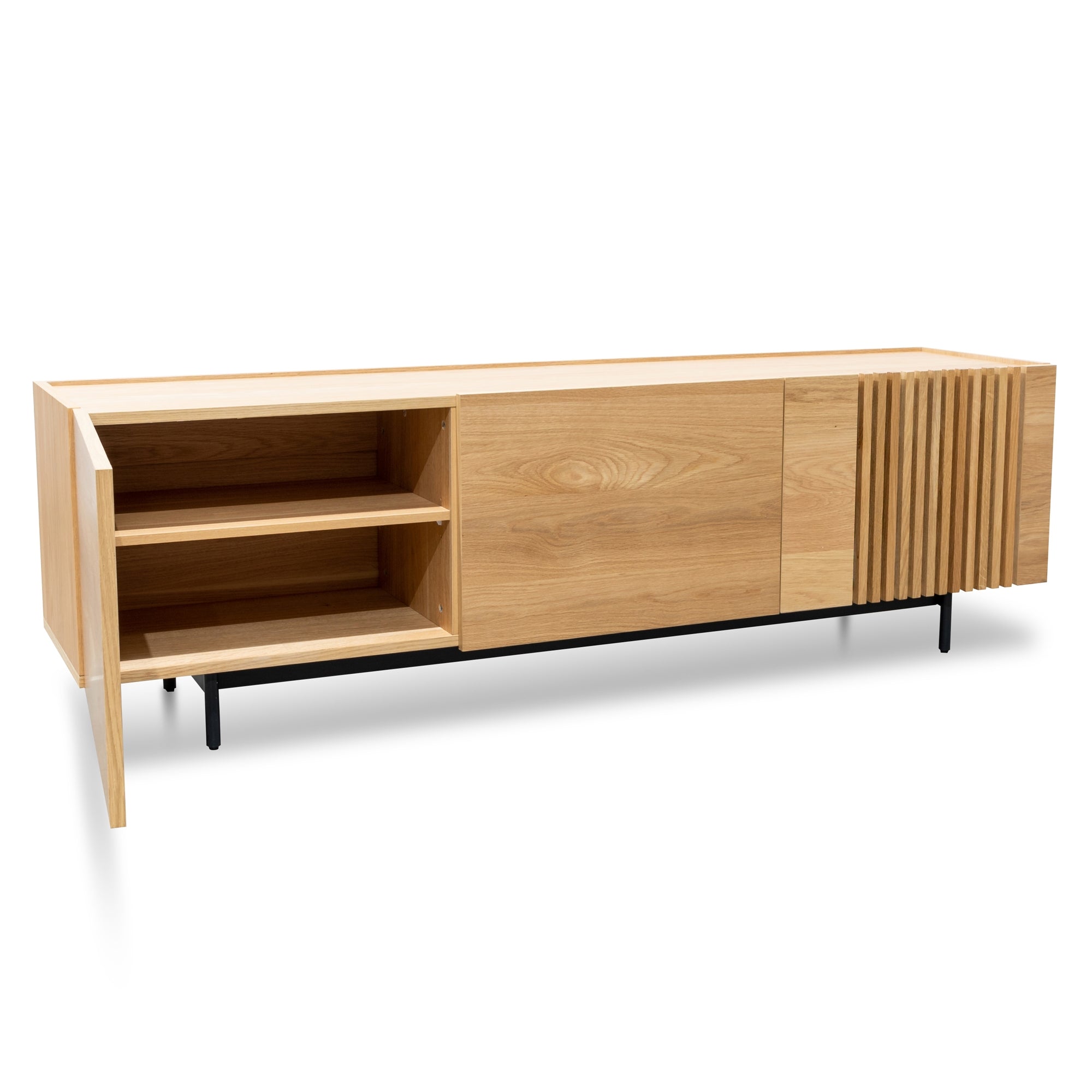 Cindy Entertainment TV Unit - Natural with Black Legs