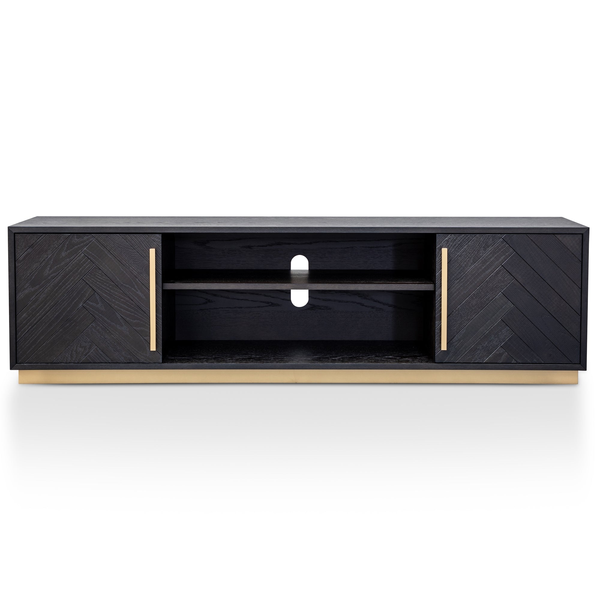 Angelo Entertainment TV Unit - Black and Brass