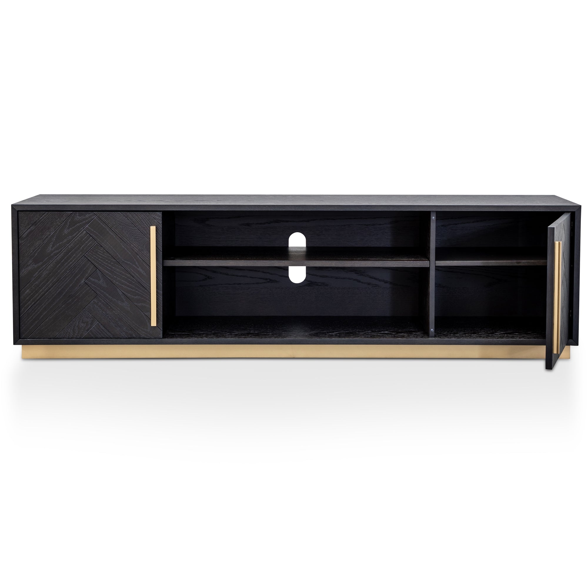 Angelo Entertainment TV Unit - Black and Brass