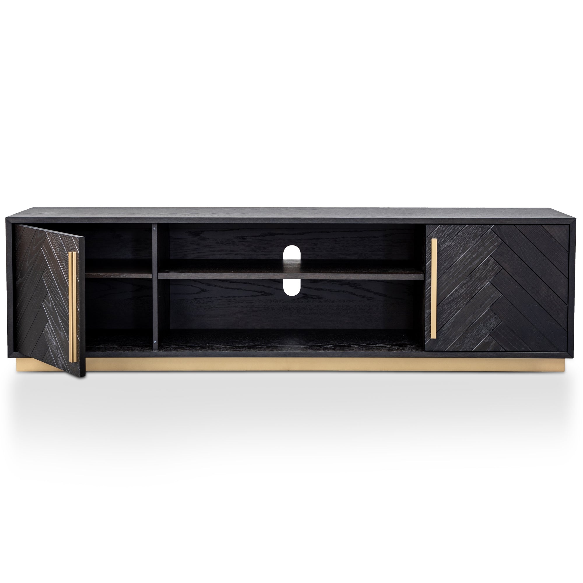 Angelo Entertainment TV Unit - Black and Brass