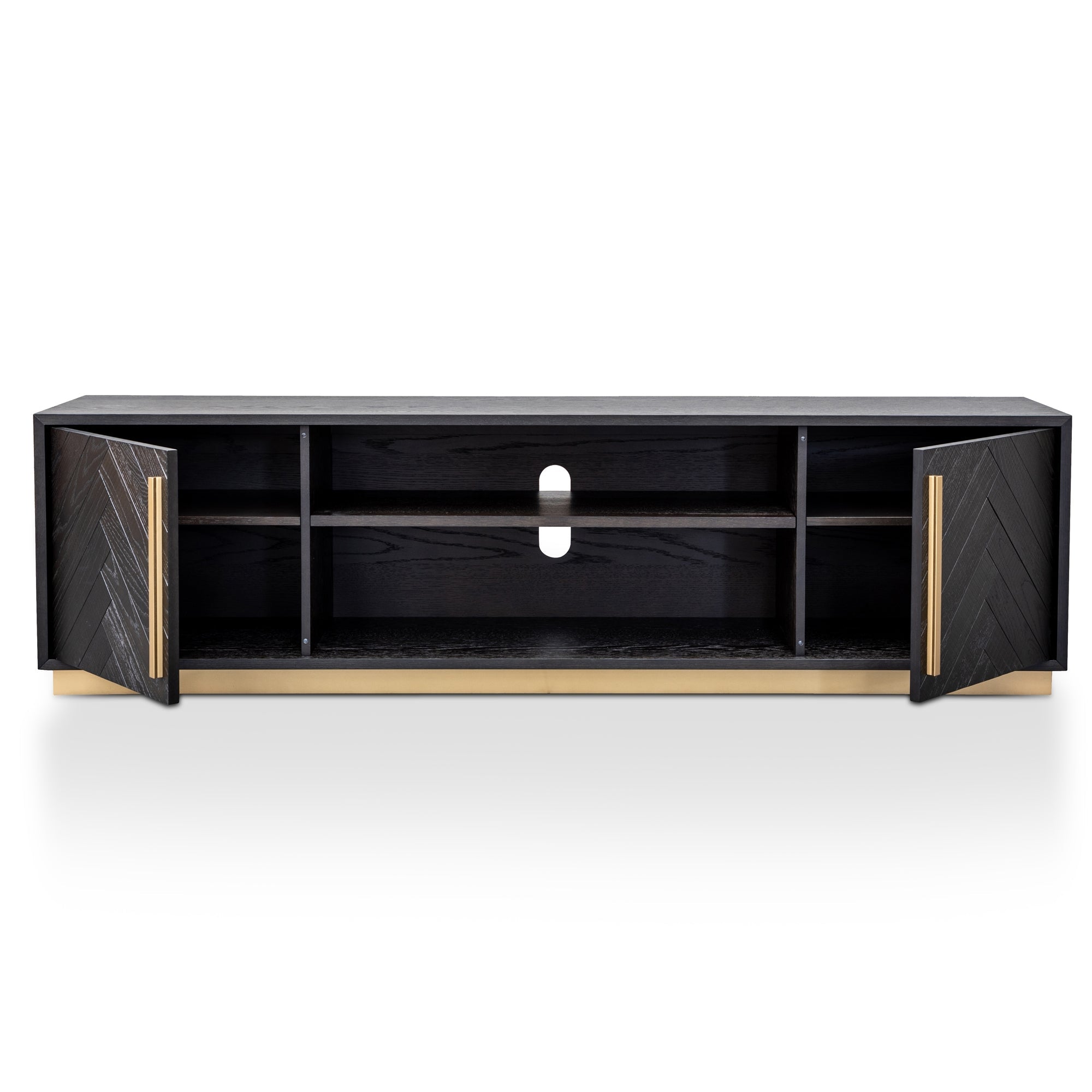 Angelo Entertainment TV Unit - Black and Brass