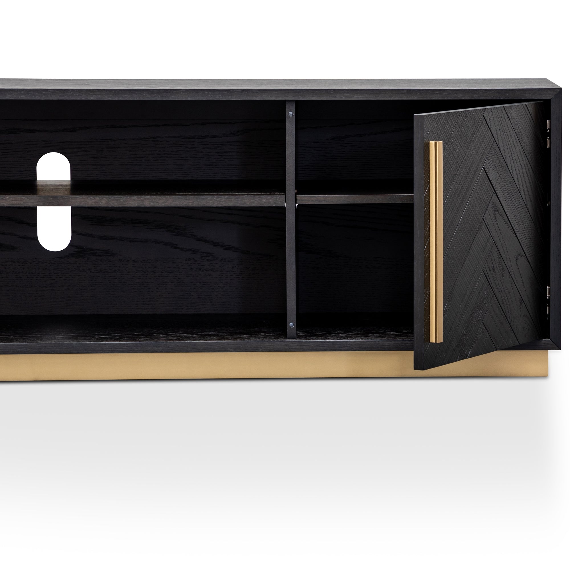 Angelo Entertainment TV Unit - Black and Brass