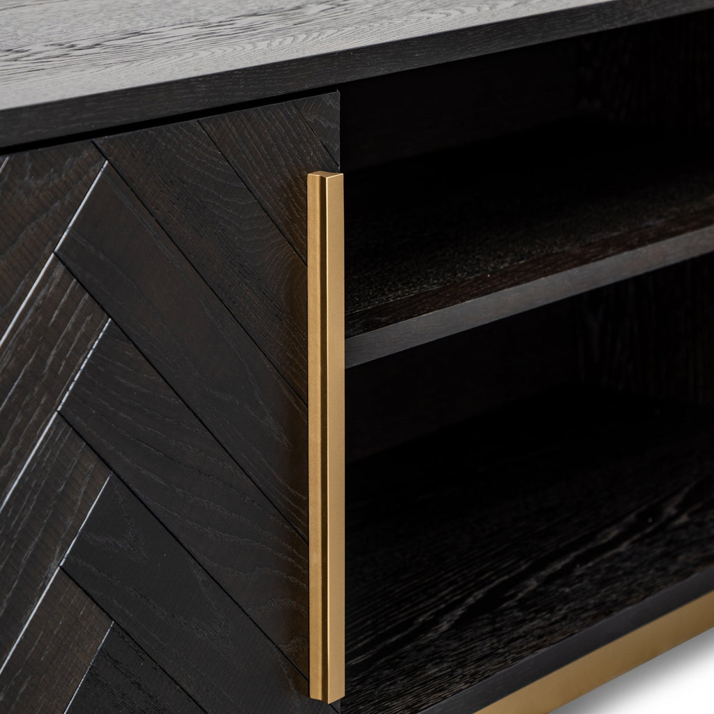 Vellance Wide Sideboard - Black and Brass