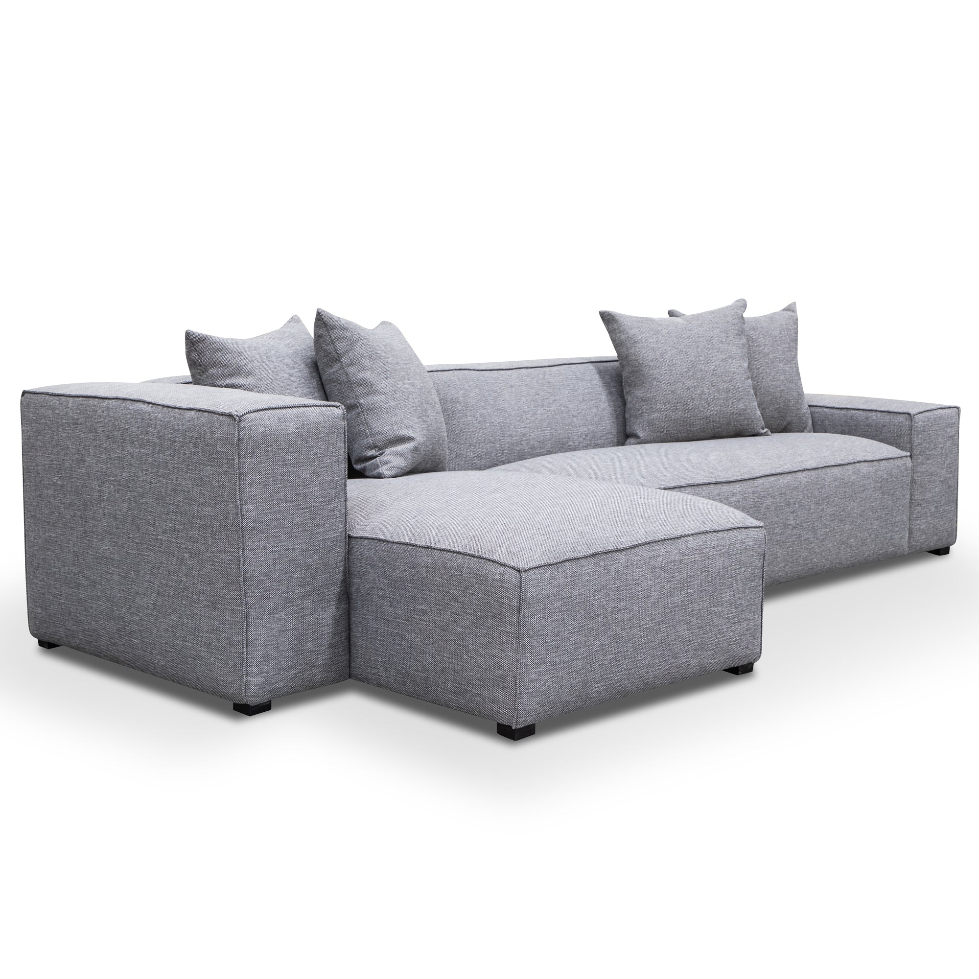 Casey 3 Seater Left Chaise Sofa - Graphite Grey