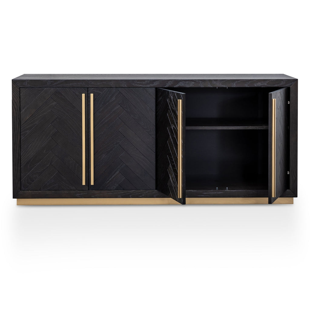 Vellance Wide Sideboard - Black and Brass