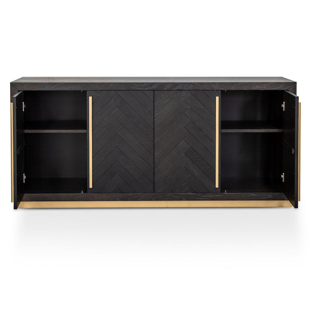 Vellance Wide Sideboard - Black and Brass