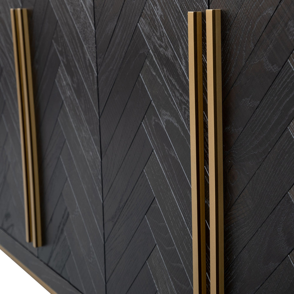 Vellance Wide Sideboard - Black and Brass