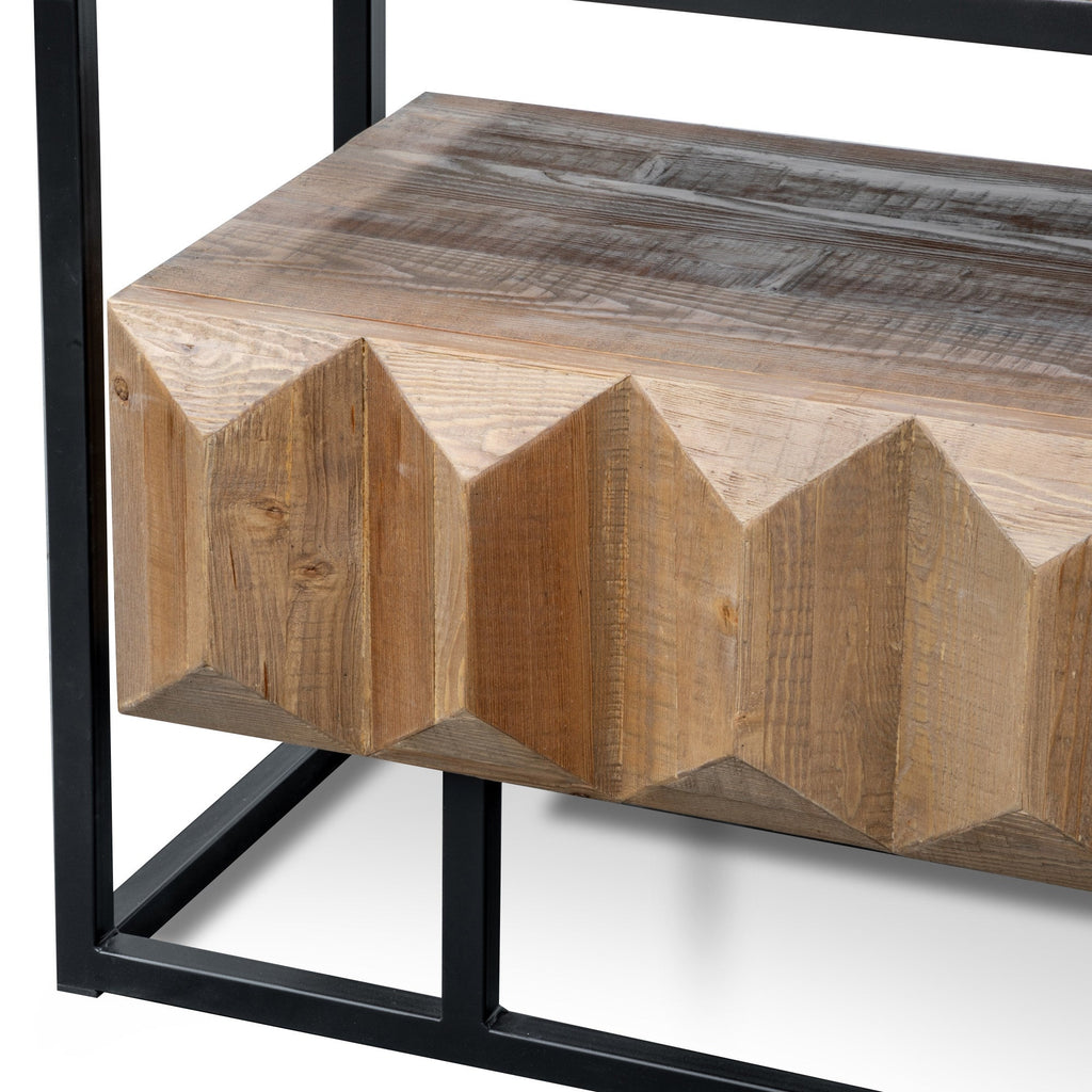 Jasper 1.8m Entertainment TV Unit - Natural with Black Frame