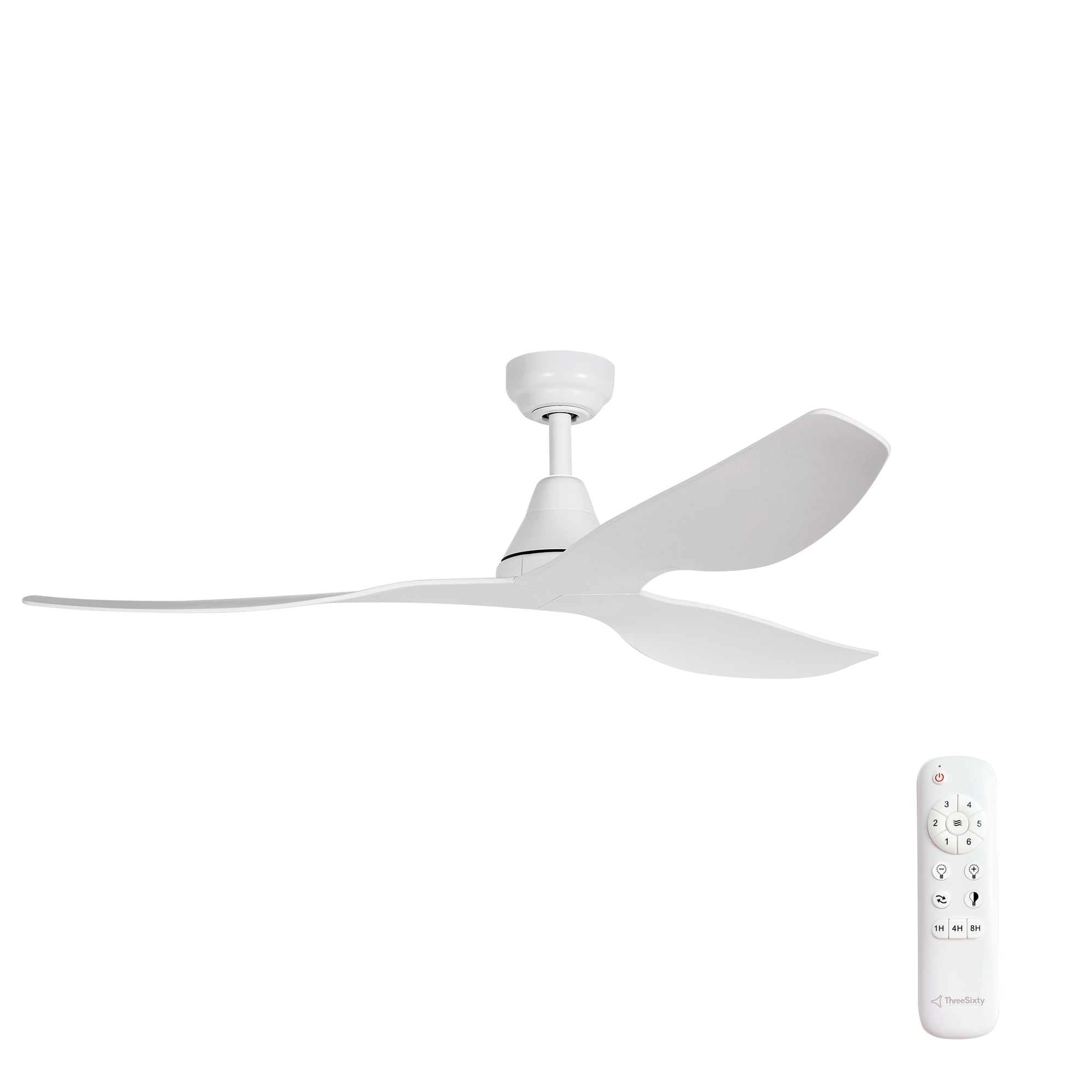  (132cm) White 3 Blade DC Ceiling Fan & Remote Control