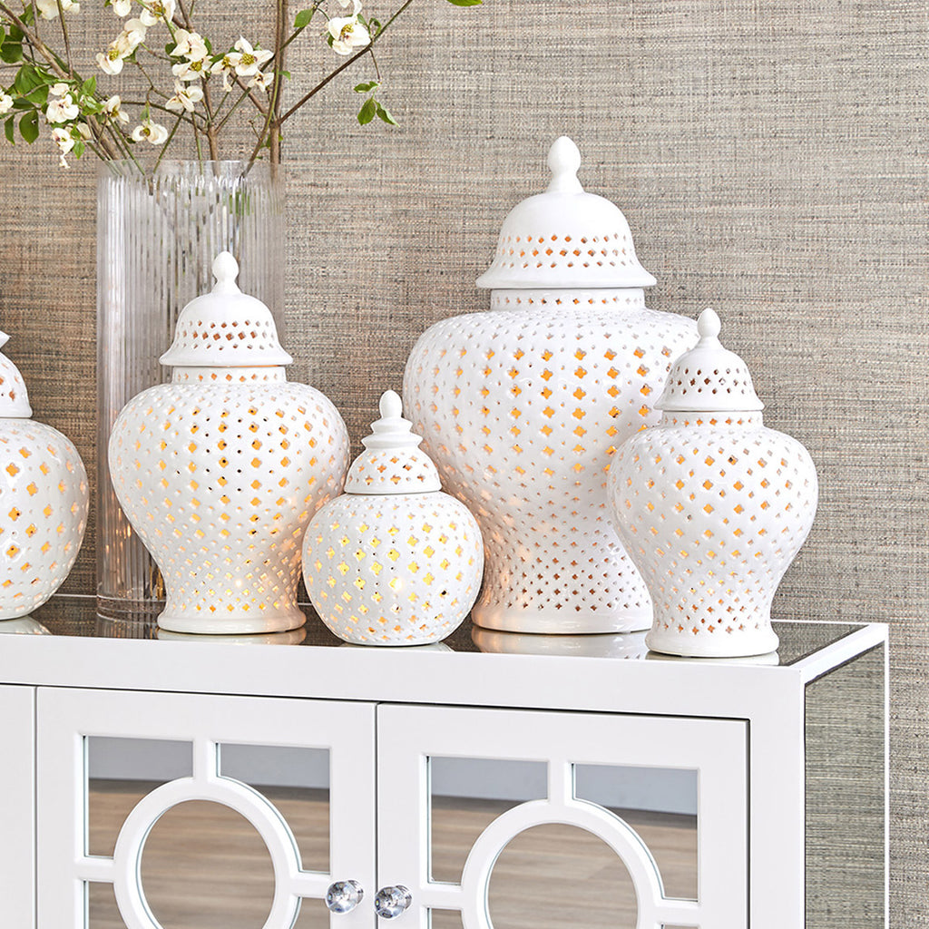 Minx Temple Jar - Large White
