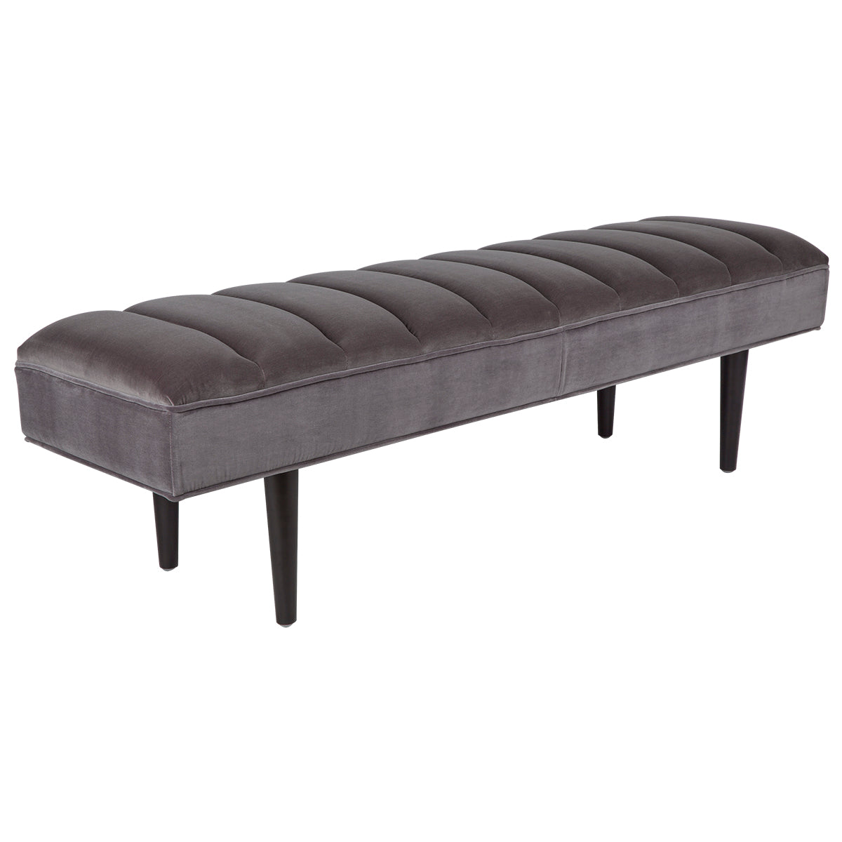 Central Park Bench Ottoman - Charcoal Velvet