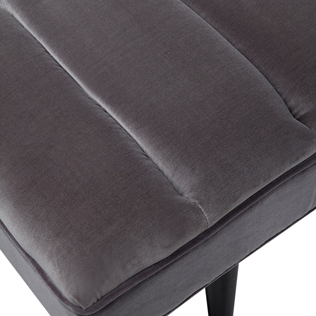 Central Park Bench Ottoman - Charcoal Velvet