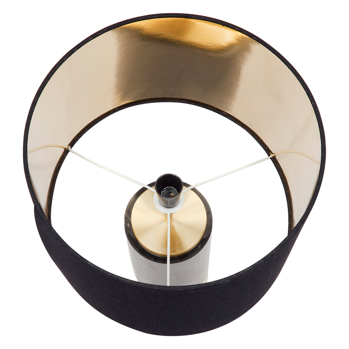 Paola Marble Table Lamp - Black w Black Shade